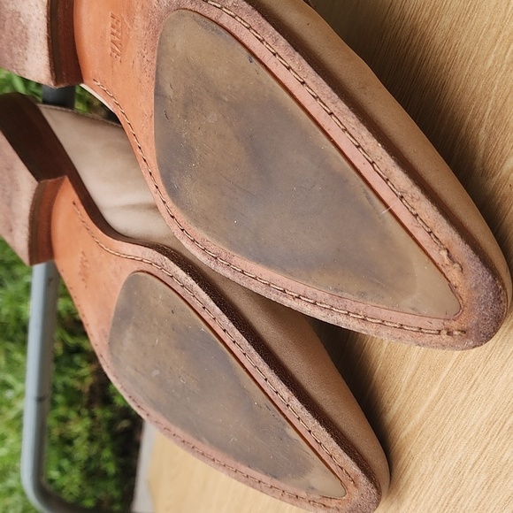 FRYE Ellie Tan/Beige Suede Mules Size 8.5 - Picture 11 of 14